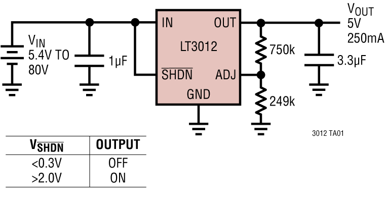 LT3012 Application Circuit
