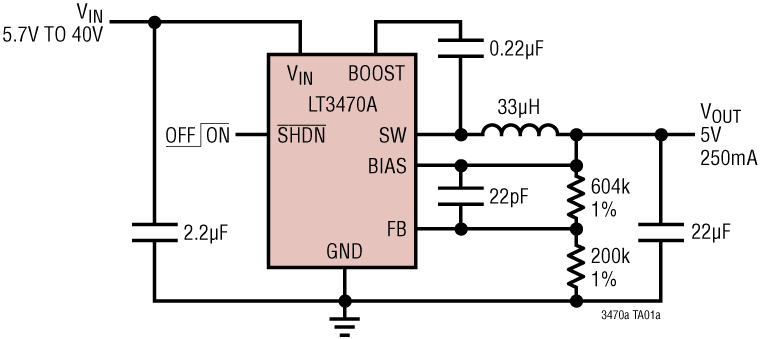 LT3470A Application Circuit