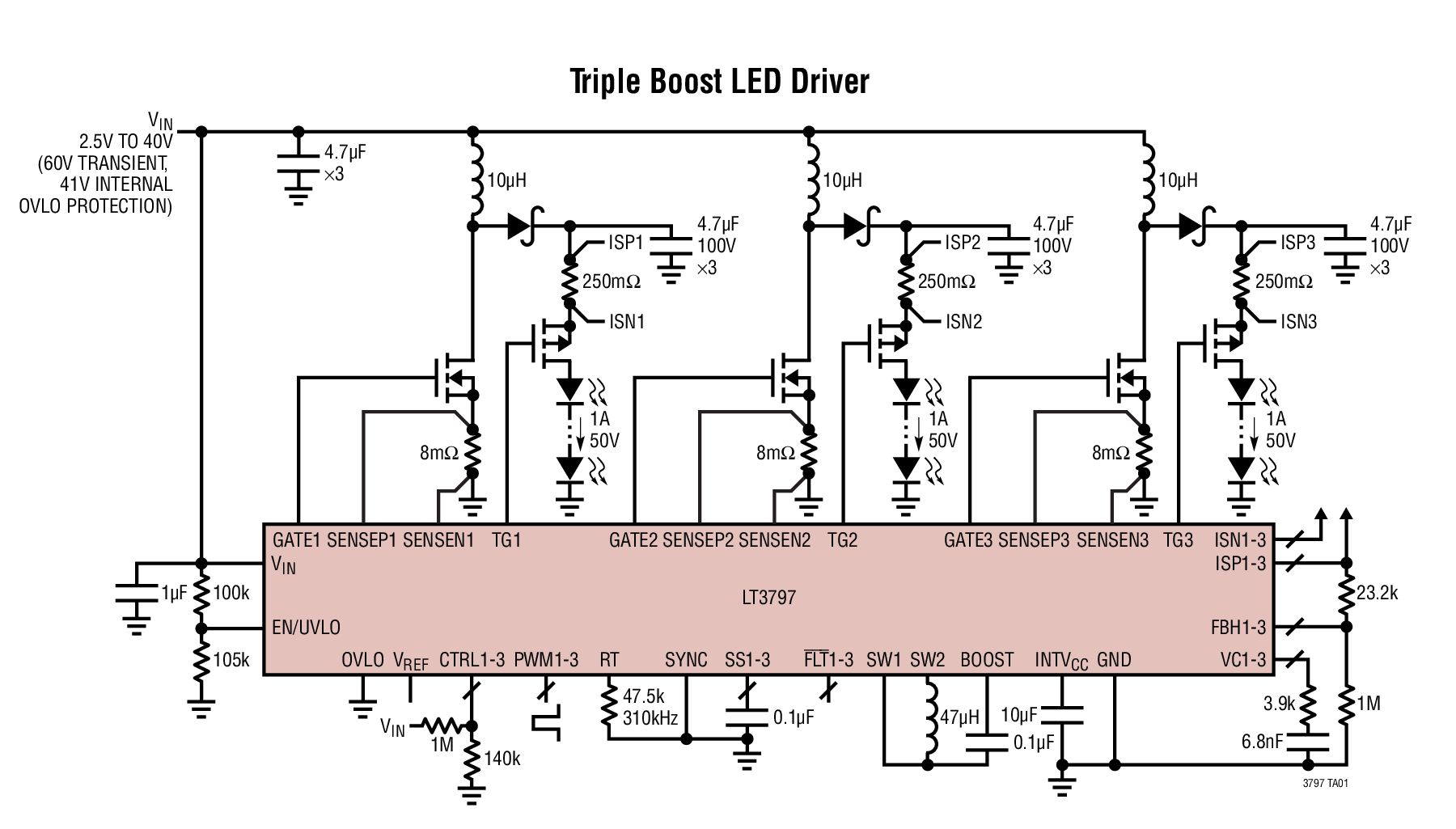 Triple Boost LED Driver