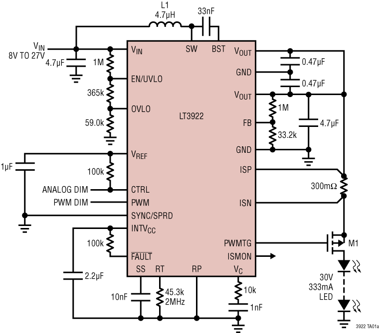 LT3922 Application Circuit