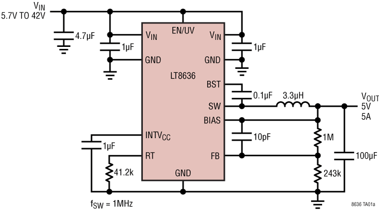 LT8636 Application Circuit