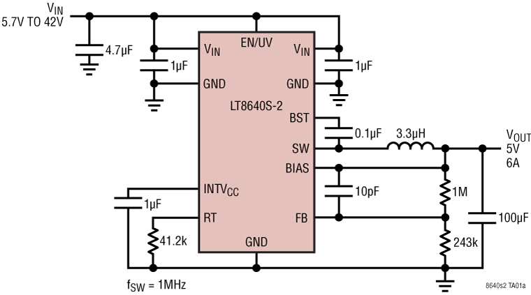 LT8640S-2/LT8643S-2 Application Circuit