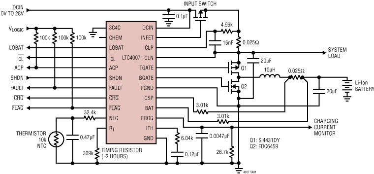 LTC4007 Application Circuit