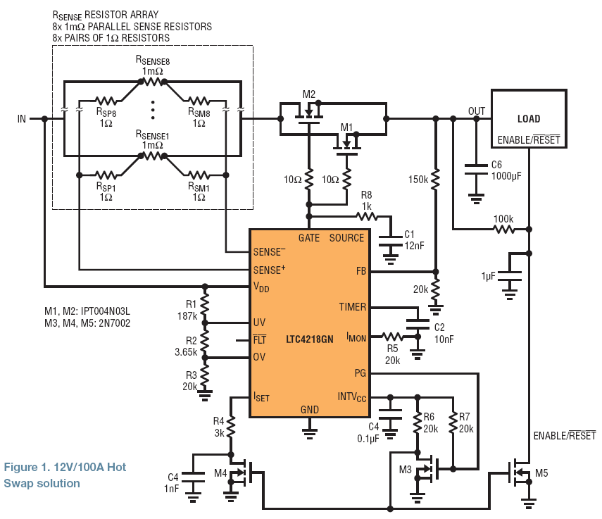 Figure 1. 12V/100A Hot Swap solution