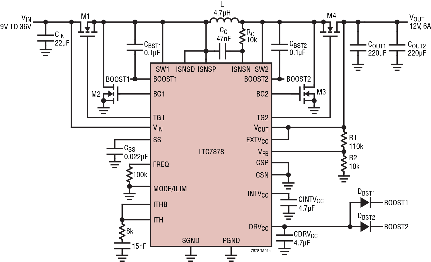 LTC7878 Application Circuit