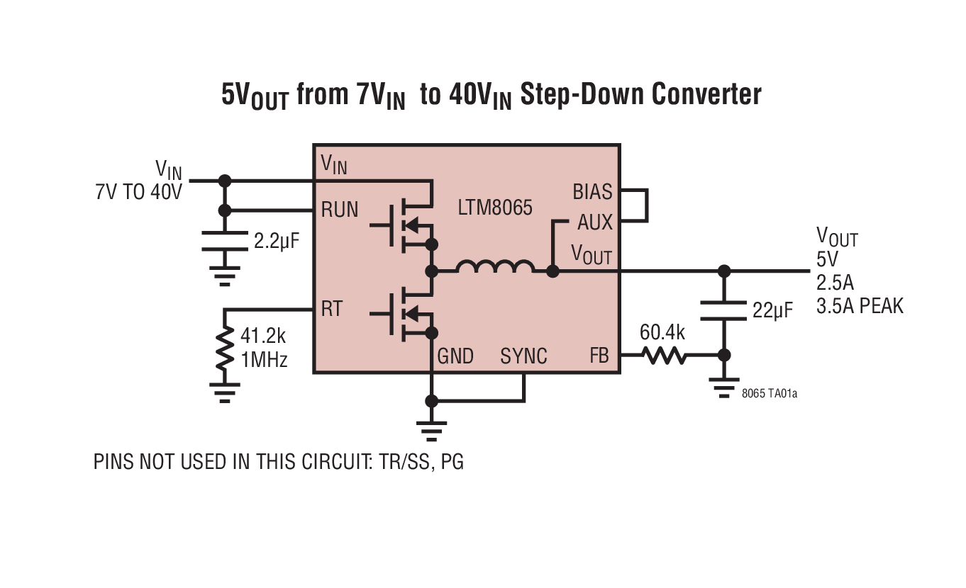 5VOUT from 7VIN  to 40VIN Step-Down Converter  