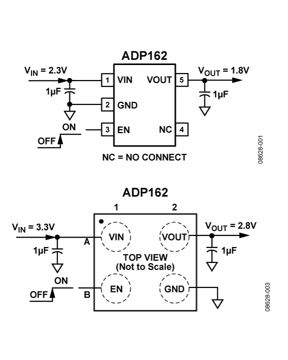 ADP162 Typical Application Diagram