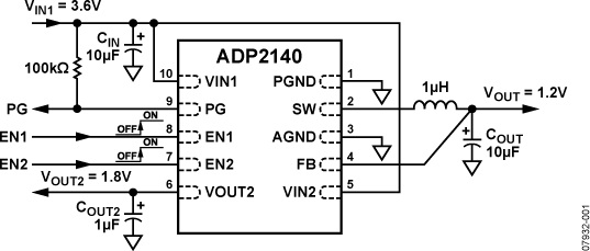 ADP2140 Typical Application Circuit