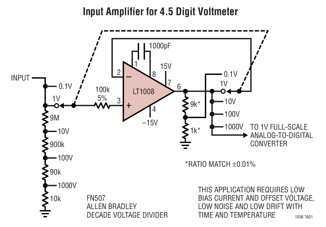 Input Amplifier for 4.5 Digit Voltmeter