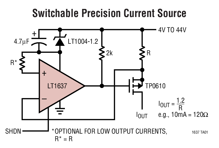Over-The-Top® Current Source with Shutdown
