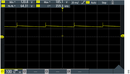 Figure 10. Hysteretic Regulation Measured at C11 at a Time Scale of 20 ms