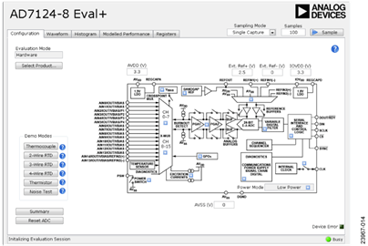 AD7124-8 Eval+ Software Window AD7124-8 Eval+ Software Window