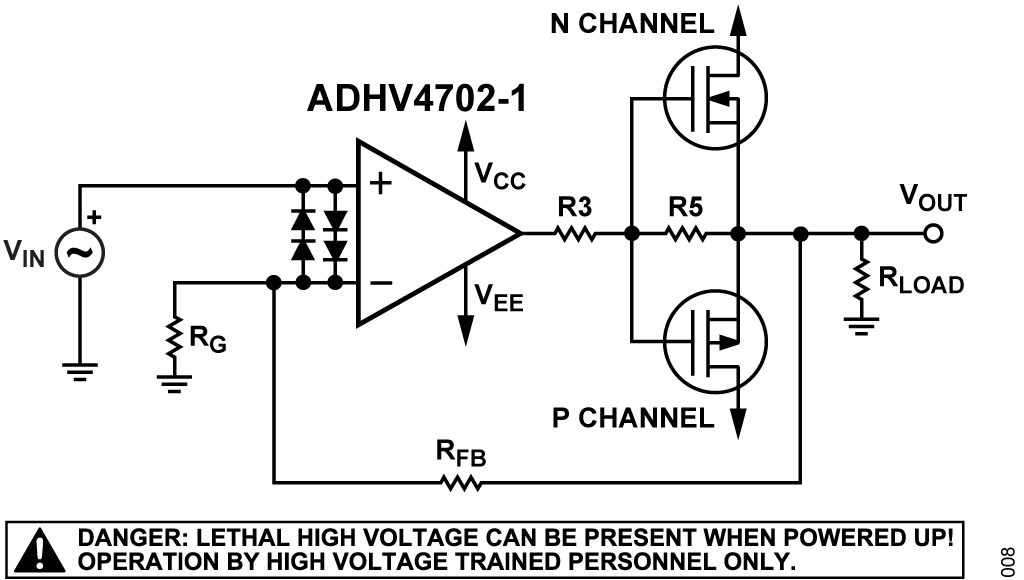 Figure 8. ADHV4702-1 High Current Output Drive Schematic.
