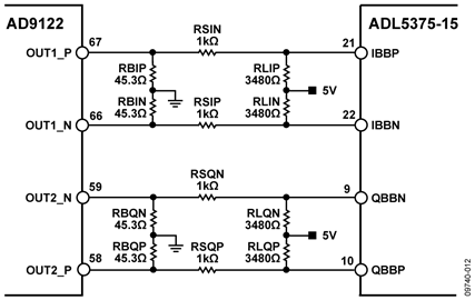 Passive Level-Shifting Network For Biasing ADL5375-15