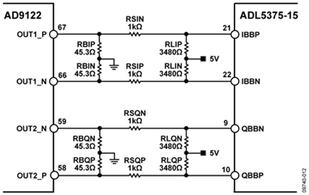 Passive Level-Shifting Network For Biasing ADL5375-15