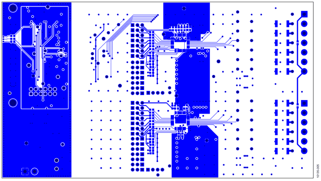 Bottom Layer of the EVAL-CN0235-SDPZ PCB