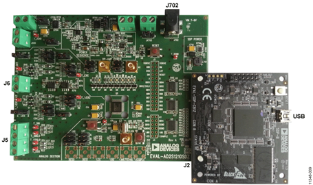 EVAL-AD2S1210SDZ Evaluation Board Connected to EVAL-SDP-CB1Z SDP Board EVAL-AD2S1210SDZ Evaluation Board Connected to EVAL-SDP-CB1Z SDP Board