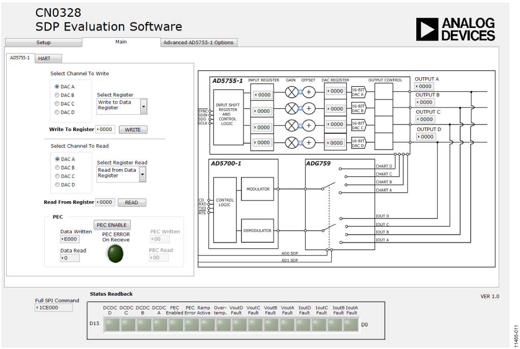 Evaluation Software Main Tab