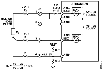 Configuration for 3-Wire RTD Connection