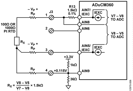 Configuration for 3-Wire RTD Connection