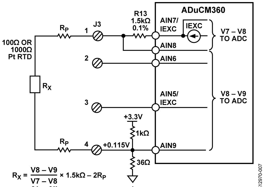 Configuration for 2-Wire RTD Connection