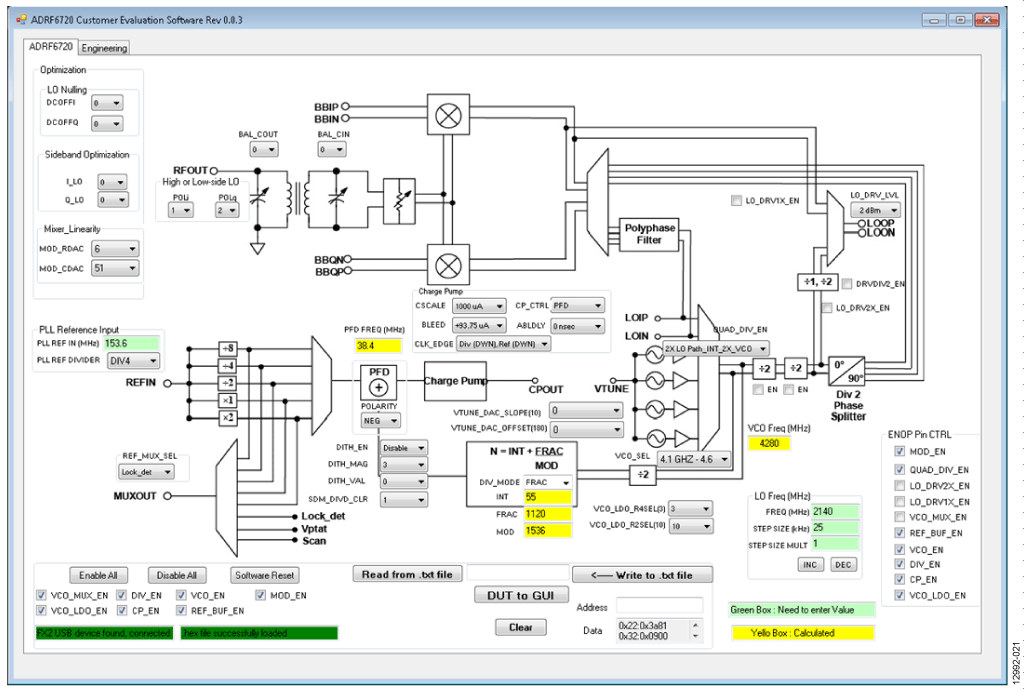 Setting Up the ADRF6720 Using the ADRF6720 Control Software