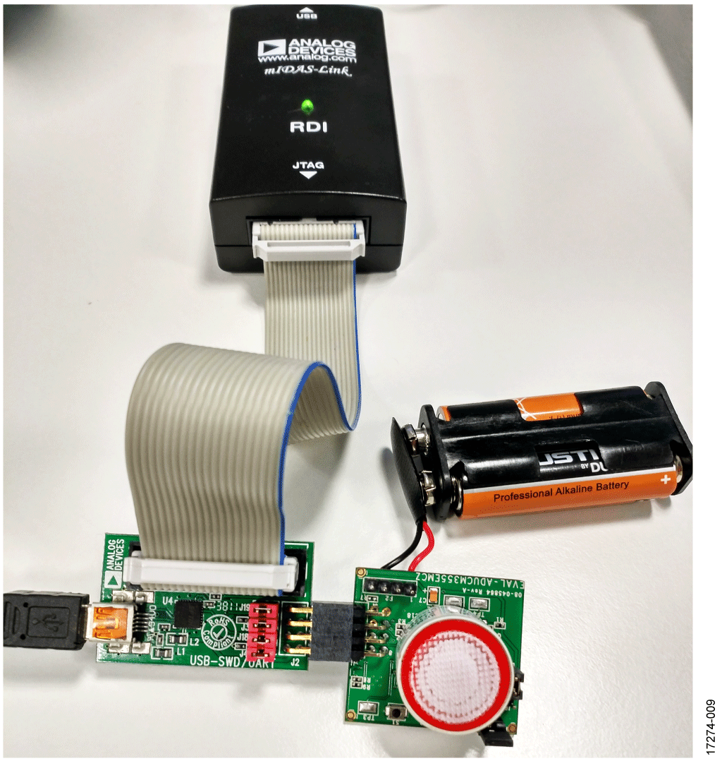 Connecting Programming/Debugging POD to the EVAL-ADuCM355QSPZ