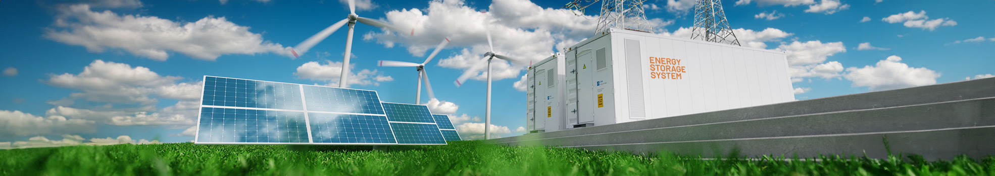 solar panels, wind turbines, and energy storage system