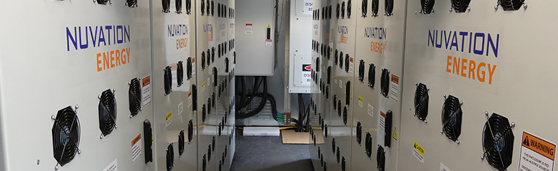 interior of custom designed energy storage system