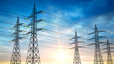 Powerlines on Blue Sky