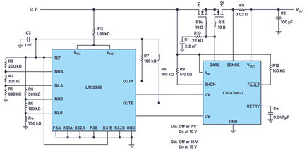 Figure 1. Power path control with wide voltage monitor hysteresis.