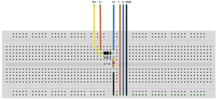 Figure 7. Half-wave diode rectifier breadboard circuit.