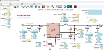 Figure 4. LTpowerCAD calculating tool for a power supply.