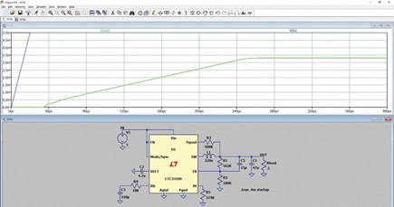 Figure 11. Simulation result of an LTC3310S circuit using LTspice.