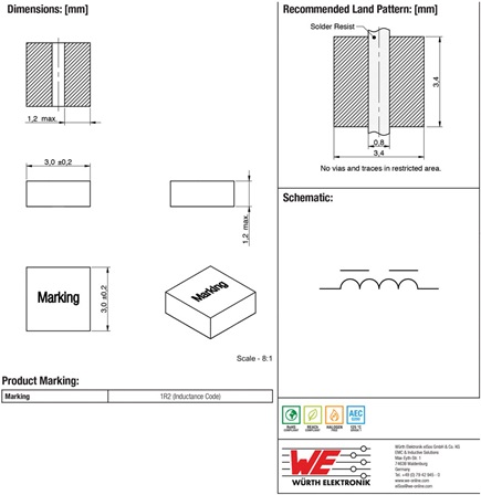 Figure 9. The WE-MAPI inductor data sheet does not indicate a start of winding dot, although there is a start of winding dot on the top marking of the component. These inductors may have no orientation-emissions effects, but one should test to be sure.