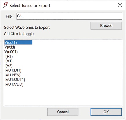 Figure 26. Selecting trace and setting the saving directory.