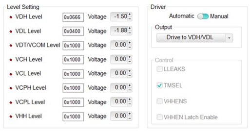 Figure 4. DAC-level setup of the MAX32007 using eval board software. Figure 4. DAC-level setup of the MAX32007 using eval board software.