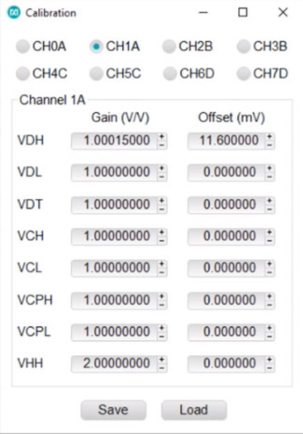 Figure 5. Calibration menu of the MAX32007 DAC.