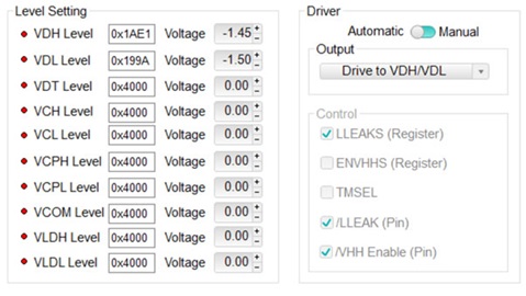 Figure 7. DAC-level setup of the MAX9979 using the eval board software. Figure 7. DAC-level setup of the MAX9979 using the eval board software.