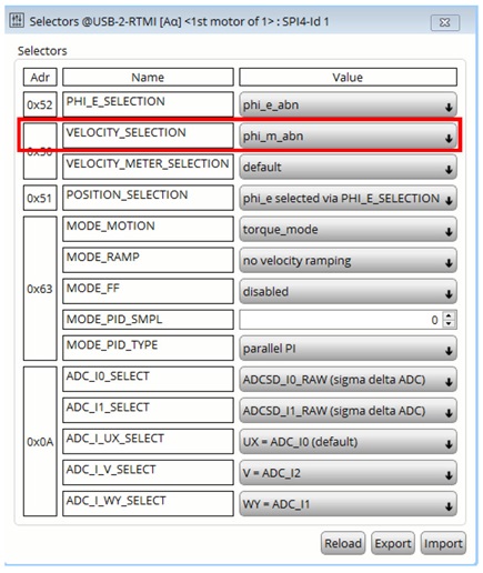 Figure 20: Selectors: Velocity Unit