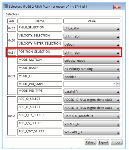 Figure 26: Selectors: Position unit