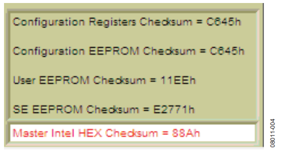 Figure 4. Example of SuperSequencer Software Top-Level Checksum Display Box.