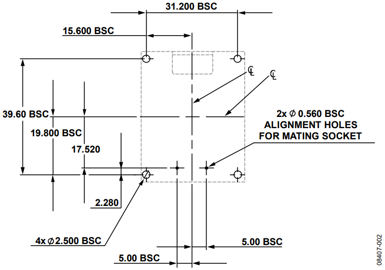 Figure 2. Suggested Mounting Hole Locations.