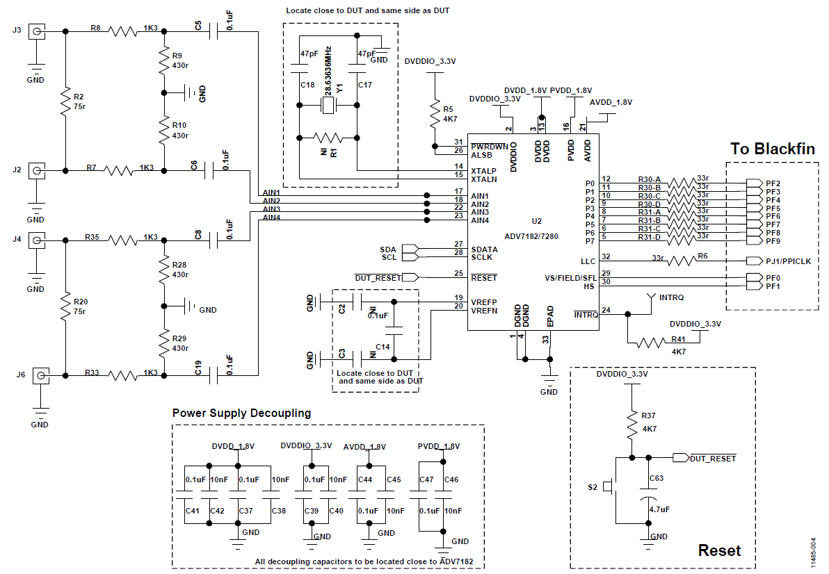 Figure 4. ADV7182 Connection to Blackfin.