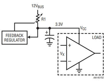 Figure 2. Feedback Loop Adjusts Series Resistor R1 Value to Regulate 3.3V.