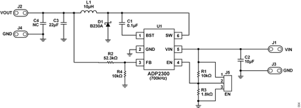 Figure 4. ADP2300 Typical Application (ADP2300 Evaluation Board)