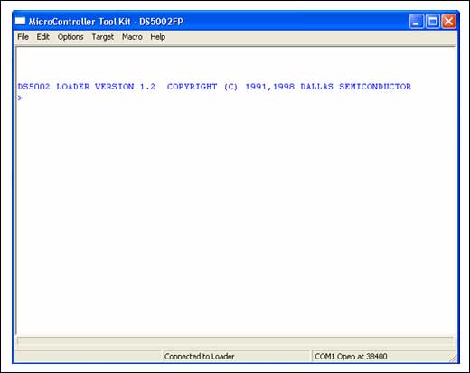 Figure 6. DS5002FP boot loader banner.