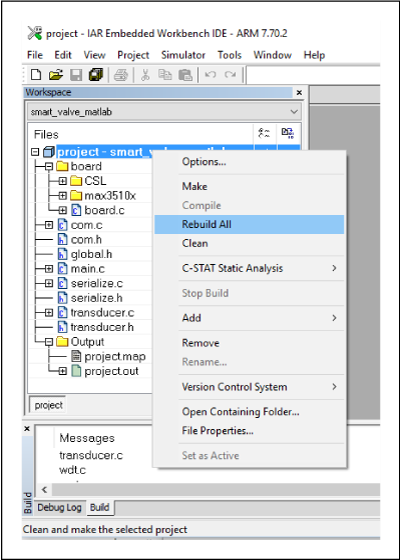 Figure 8. Building the firmware with IAR.