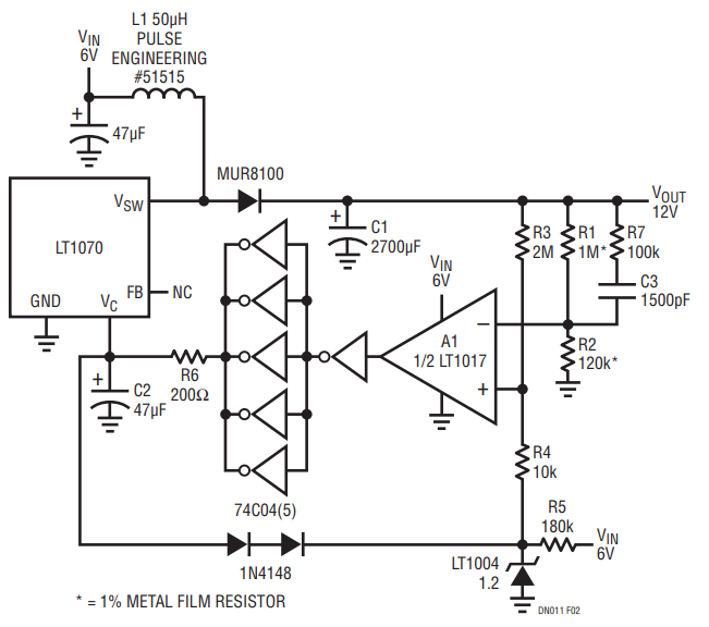 Figure 2. Low Quiescent Current Flyback Regulator.