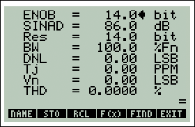 Figure 2. The Effective Number of Bits Calculator display.